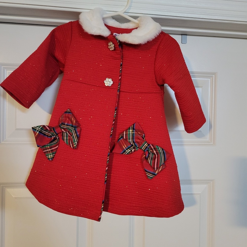 Blueberi Boulevard 12M Baby  Sparkly Christmas Coat